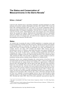 The Status and Conservation of Mesocarnivores in the Sierra Nevada 1