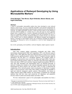 Applications of Redwood Genotyping by Using Microsatellite Markers Chris Brinegar,