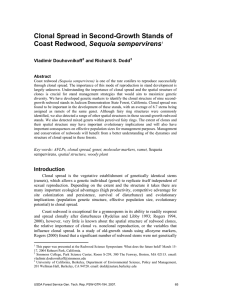 Clonal Spread in Second-Growth Stands of Sequoia sempervirens Vladimir Douhovnikoff