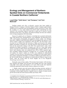 Ecology and Management of Northern Spotted Owls on Commercial Timberlands