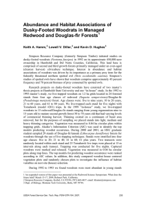 Abundance and Habitat Associations of Dusky-Footed Woodrats in Managed Keith A. Hamm,