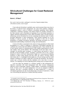 Silvicultural Challenges for Coast Redwood Management Kevin L. O’Hara 1
