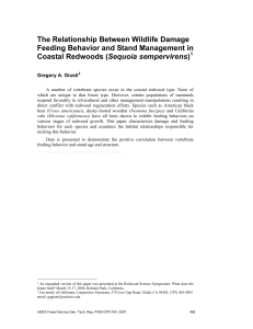The Relationship Between Wildlife Damage Feeding Behavior and Stand Management in