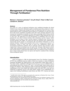 Management of Ponderosa Pine Nutrition Through Fertilization Mariann T. Garrison-Johnston