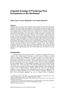 Ungulate Ecology of Ponderosa Pine Ecosystems in the Northwest  a