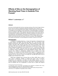 Effects of Site on the Demographics of Forests