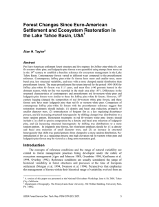 Forest Changes Since Euro-American Settlement and Ecosystem Restoration in