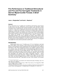 Fire Performance in Traditional Silvicultural Sierran Mixed-Conifer Forests: A Brief