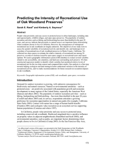 Predicting the Intensity of Recreational Use of Oak Woodland Preserves