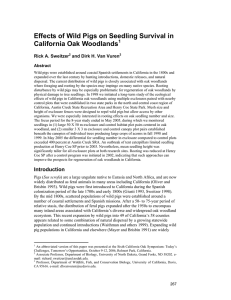 Effects of Wild Pigs on Seedling Survival in California Oak Woodlands