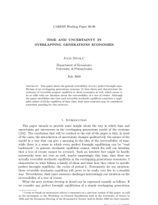 CARESS Working Paper 00-09 TIME AND UNCERTAINTY IN OVERLAPPING GENERATIONS ECONOMIES Julio D´