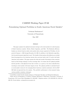 CARESS Working Paper 97-06 ¤ Yochanan Shachmurove