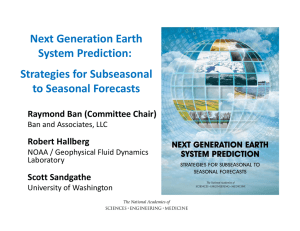 Next Generation Earth  System Prediction: Strategies for Subseasonal to Seasonal Forecasts