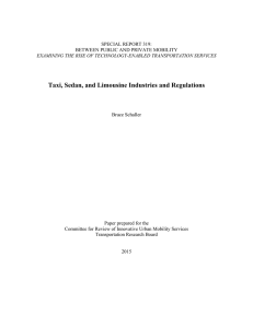 Taxi, Sedan, and Limousine Industries and Regulations