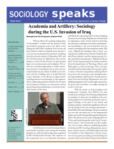 speaks  SOCiOLOGY Academia and Artillery: Sociology