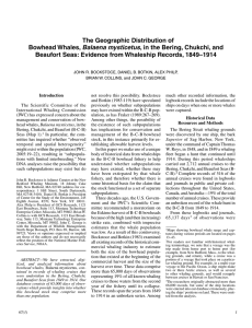 The Geographic Distribution of Balaena mysticetus