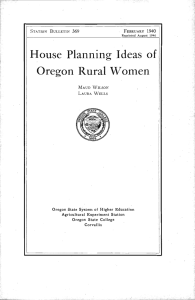 House Planning Ideas of Oregon Rural Women Agricultural Experiment Station