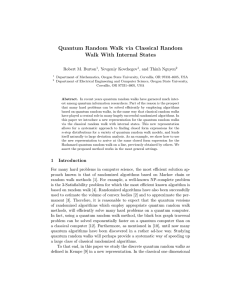 Quantum Random Walk via Classical Random Walk With Internal States