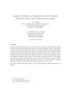 Analysis of Stability and Dispersion in a Finite Element