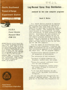 Log-Normal  Spray  Drop  Distribution. Gerald  S Walton