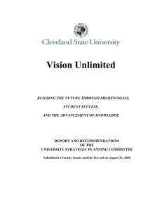 Vision Unlimited  REPORT AND RECOMMENDATIONS OF THE