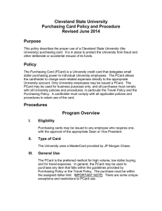 Cleveland State University Purchasing Card Policy and Procedure Revised June 2014