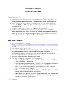 Cleveland State University Journal Entry Instructions