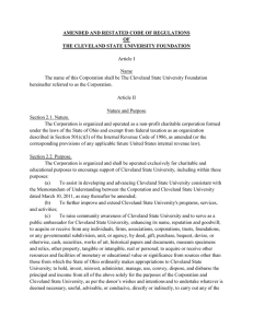 AMENDED AND RESTATED CODE OF REGULATIONS OF THE CLEVELAND STATE UNIVERSITY FOUNDATION