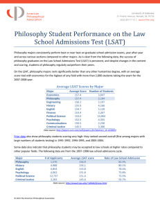 Philosophy Student Performance on the Law School Admissions Test (LSAT)