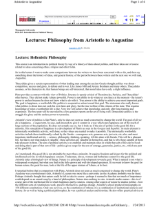 Lectures: Philosophy from Aristotle to Augustine Lecture: Hellenistic Philosophy 11