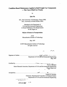 Condition-Based  Maintenance Applied  to Rail Freight Car Components ---