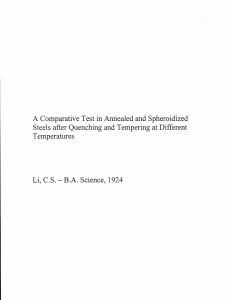 A Comparative Test in Annealed and Spheroidized Temperatures