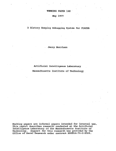 WORKING  PAPER  148  ' 1977 Jerry Morrison Artificial Intelligence Laboratory