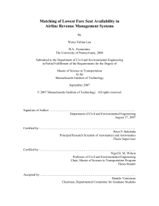 Matching of Lowest Fare Seat Availability in Airline Revenue Management Systems