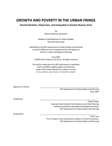 GROWTH AND POVERTY IN THE URBAN FRINGE  by