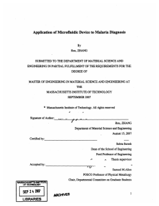 Application  of Microfluidic  Device to Malaria  Diagnosis