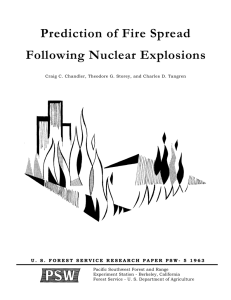 Prediction of Fire Spread Following Nuclear Explosions