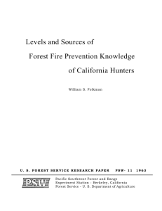 Levels and Sources of Forest Fire Prevention Knowledge of California Hunters