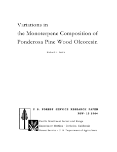 Variations in the Monoterpene Composition of Ponderosa Pine Wood Oleoresin