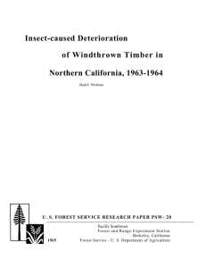 Insect-caused Deterioration of Windthrown Timber in Northern California, 1963-1964