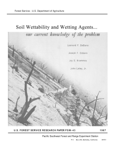 Soil Wettability and Wetting Agents...