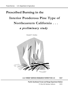 Prescribed Burning in the Interior Ponderosa Pine Type of a preliminary study