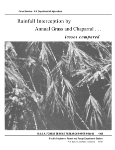 Rainfall Interception by Annual Grass and Chaparral . . .