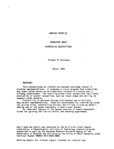 KNOWLEDGE  ABOUT INTERFACING DESCRIPTIONS Michael  R. Ounlavey March, 1974