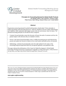 Global Health Forecasting Working Group Background Paper