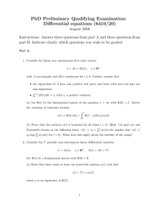 PhD Preliminary Qualifying Examination: Differential equations (6410/20)