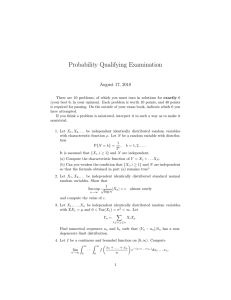 Probability Qualifying Examination August 17, 2010