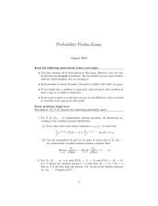 Probability Prelim Exam August 2013