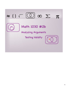 Math 1030 #2b Analyzing Arguments Testing Validity 1