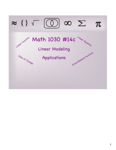 Math 1030 #14c Linear Modeling Applications 1